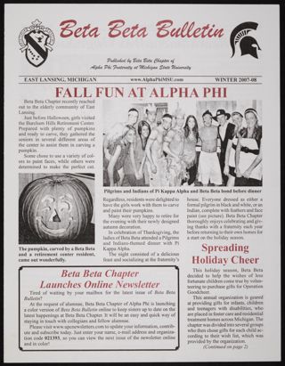 Beta Beta Bulletin, Winter 2007-2008