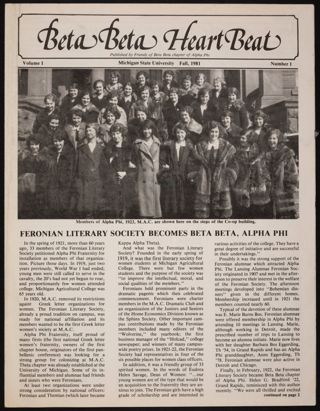 Beta Beta Heart Beat, Vol. 1, No. 1, Fall 1981