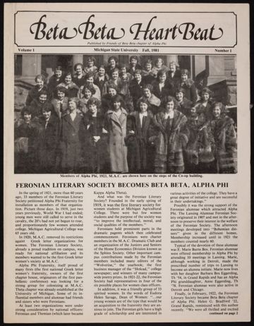 Beta Beta Heart Beat, Vol. 1, No. 1, Fall 1981