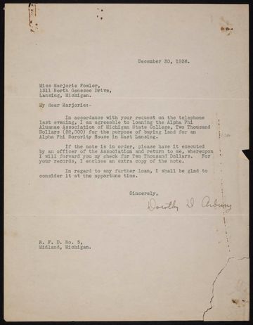 Dorothy Arbury Loan