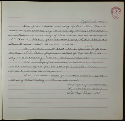 First Delta Mu Chapter Meeting