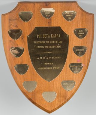 Delta Mu Chapter Phi Beta Kappa Members Plaque, 1972-1986