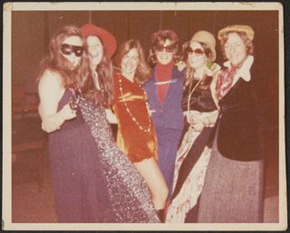 Six Unidentified Delta Mu Chapter Members in Costume Photograph