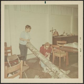 Martha Hadley and Annette Money Working Photograph, February 1, 1968
