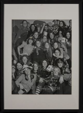 Delta Mu Chapter New Members in Western Costumes Framed Photograph, 1974