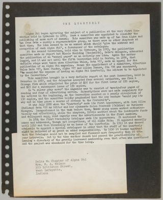 Alpha Phi Memorabilia for Delta Mu Chapter Scrapbook, Page 19