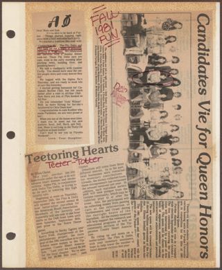 Delta Mu Chapter Scrapbook, 1980-1982, Page 19