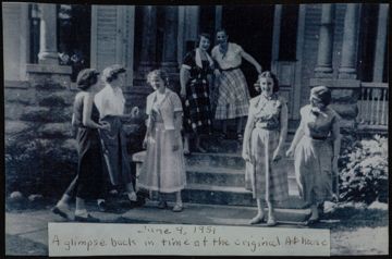 Beta Omega Chapter Members at the Original Chapter House Photograph, June 9, 1951