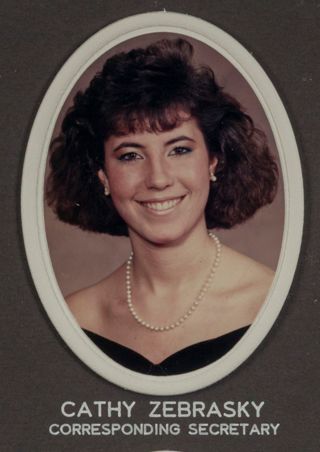Beta Omega Chapter Composite Detail, Cathy Zebrasky, 1985-1986