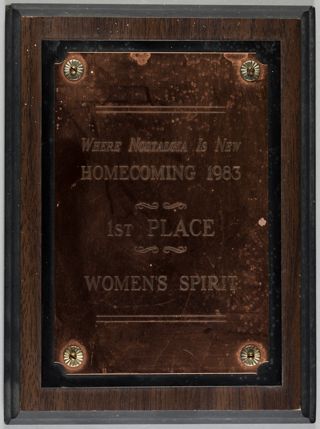 Butler University Homecoming Women's Spirit First Place Plaque, 1983