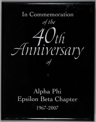 Epsilon Beta Chapter 40th Anniversary Plaque, 2007