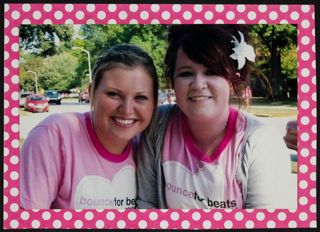 Two Epsilon Beta Chapter Members in Bounce for Beats T-Shirts Photograph 2
