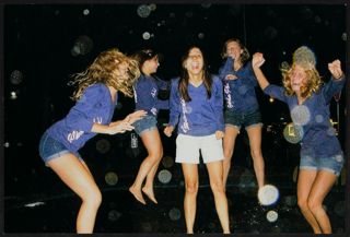 Five Epsilon Beta Chapter Members Dancing Photograph