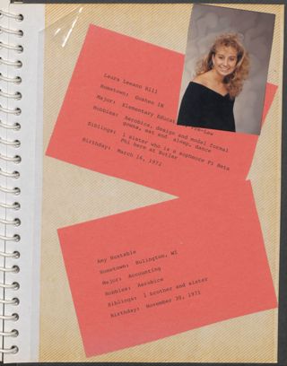 Epsilon Beta Chapter New Member Biography Scrapbook, 1990-1991, Page 7