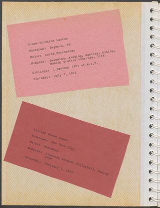 Epsilon Beta Chapter New Member Biography Scrapbook, 1990-1991, Page 8