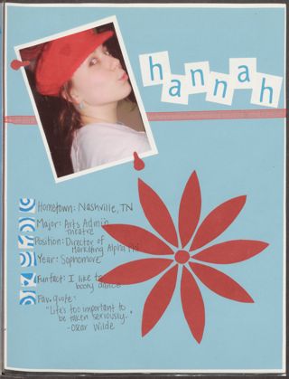 Epsilon Beta Chapter Meet the Members Scrapbook, 2007, Page 3
