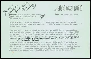 Jean C. Gaston to Pat Everett Memo, October 28, 1984