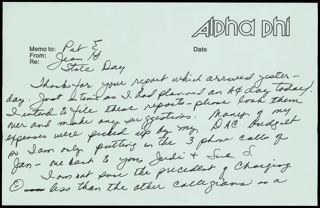 Jean G. to Pat E. Memo, 1985