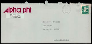 Jean C. Gaston to Pat Envelope and Letter, February 18, 1985