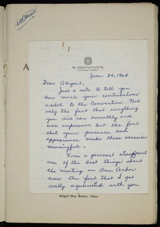 Irene to Abigail Letter, June 24, 1964