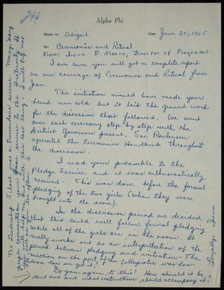 Irene R. Moore to Abigail Memo, June 20, 1965
