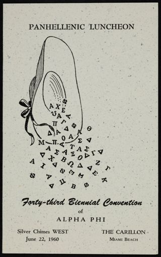 Panhellenic Luncheon 43rd Biennial Convention of Alpha Phi Program, June 22, 1960