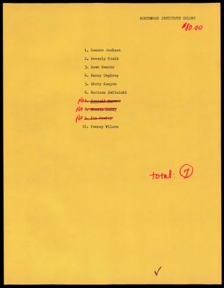 Northwood Institute Colony List, 1985
