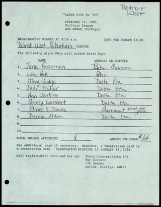 Super Five in '85 Form 11, January 25, 1985