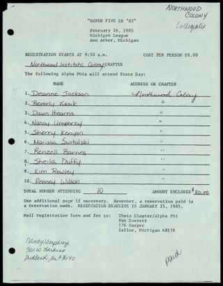 Super Five in '85 Form 2, January 25, 1985