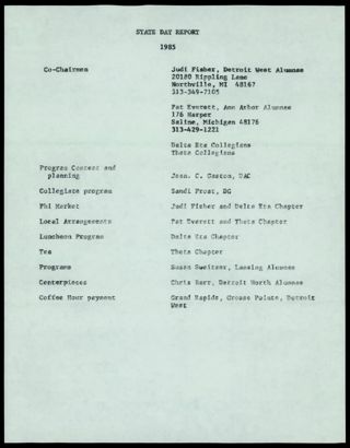 State Day Report, 1985