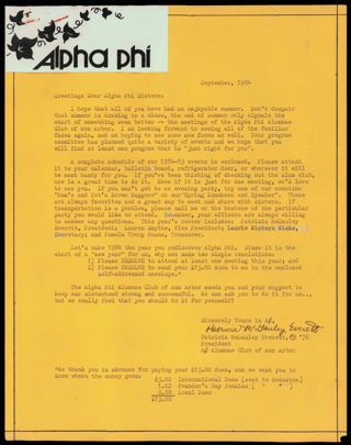 Ann Arbor Alumnae Chapter Newsletter, September 1984