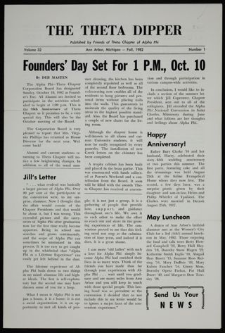 The Theta Dipper, Vol. 32, No. 1, Fall 1982