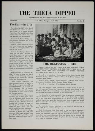 The Theta Dipper, Vol. 7, No. 2, April 1957
