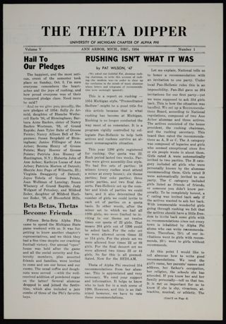 The Theta Dipper, Vol. 5, No. 1, December 1954