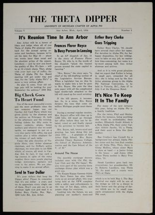 The Theta Dipper, Vol. 5, No. 2, April 1954