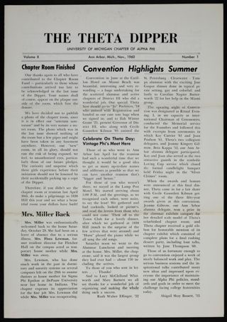 The Theta Dipper, Vol. 10, No. 1, November 1960