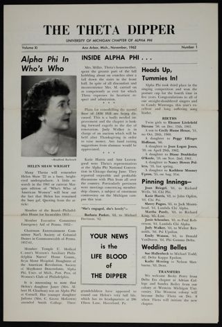 The Theta Dipper, Vol. 11, No. 1, November 1962