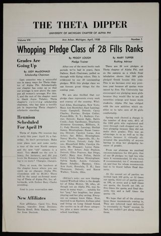 The Theta Dipper, Vol. 8, No. 1, April 1958