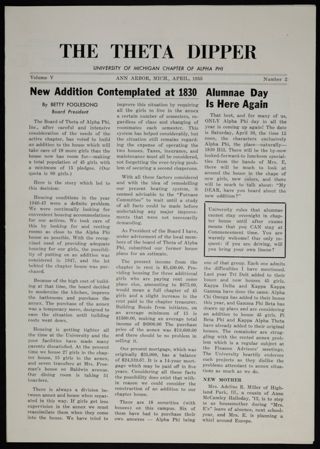 The Theta Dipper, Vol. 5, No. 2, April 1955