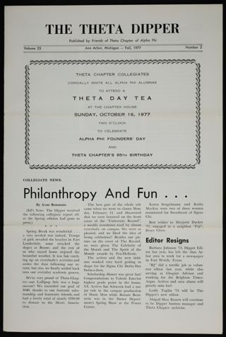 The Theta Dipper, Vol. 25, No. 2, Fall 1977