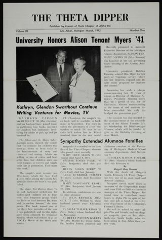 The Theta Dipper, Vol. 20, No. 1, March 1972