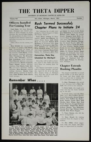 The Theta Dipper, Vol. 9, No. 1, March 1961