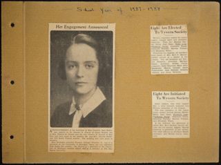 Theta Chapter Newspaper Clippings Scrapbook, Page 1