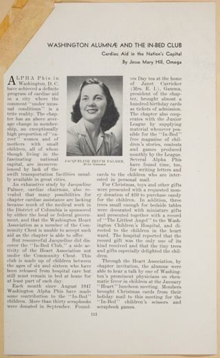 Washington Alumnae and the In-Bed Club Magazine Clipping
