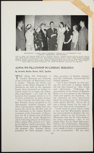 Alpha Phi Fellowship in Cardiac Research Magazine Clipping