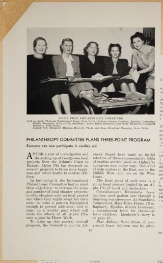 Philanthropy Committee Plans Three-Point Program Magazine Clipping