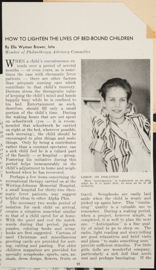 How to Lighten the Lives of Bed-Bound Children Magazine Clipping, March 1949