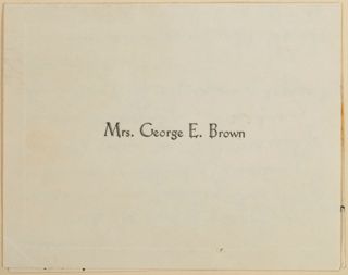 Mr. and Mrs. George E. Brown to Alpha Phi's Letter