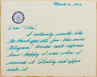 Nancy Bell to "Phis" Letter, March 10, 1956