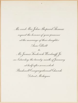 Ann Elliott Thomas Wedding Invitation, January 29, 1949